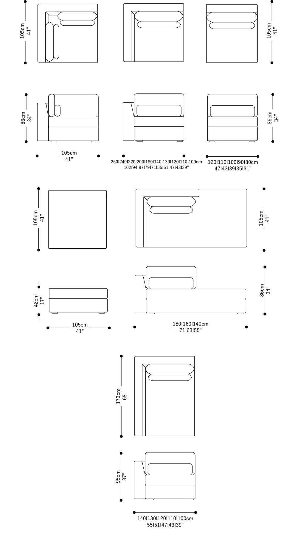 Image of the complete dimensions of the product